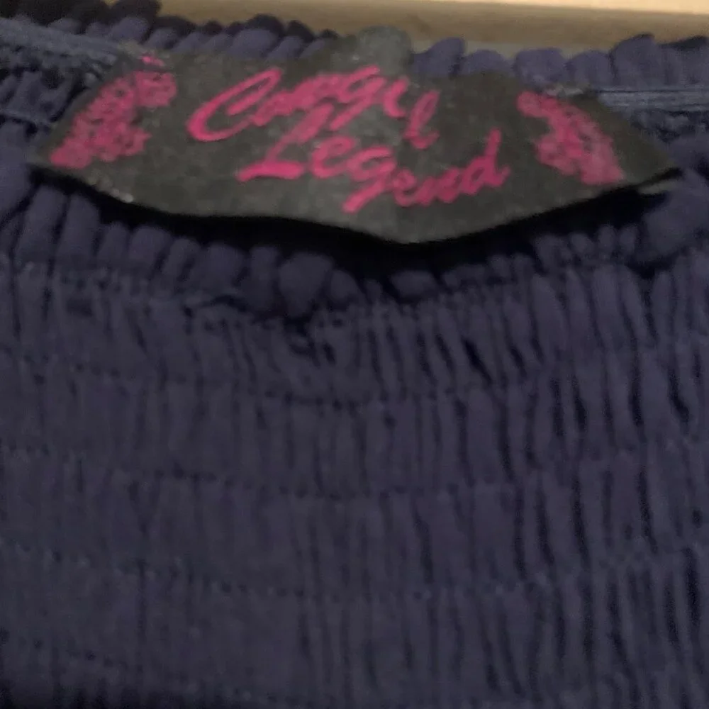 Cowgirl Legend Women’s Tunic Blue Turquoise Beads Embroidered‎ Peasant Blouse.